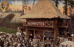 Igorrotes Village on "Pay Streak" 1909 Alaska Yukon-Pacific Exposition Postcard Postcard