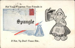 Haf Youse Forgotten Your Friendts in Spangle Postcard