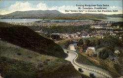 Looking North from Twin Peaks, Mt. Tamalpais, Presidio and The "Golden Gate" in distance San Francisco, CA Postcard Postcard