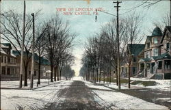 View of Lincoln Ave New Castle, PA Postcard Postcard