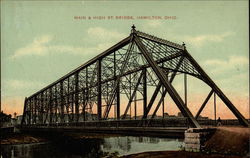 Main & High Street Bridge Hamilton, OH Postcard Postcard