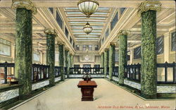 Interior Old National Bank Postcard