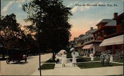 View on Eleventh Street Erie, PA Postcard Postcard