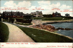 Ochre Point and the Cliff Walk Newport, RI Postcard Postcard