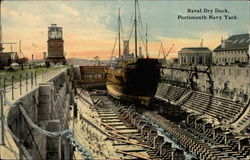 Naval Dry Dock, Portsmouth Navy Yard Postcard