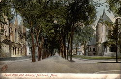 Town Hall and Library Postcard