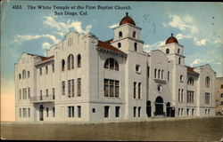 The White Temple of the first Baptist Church Postcard