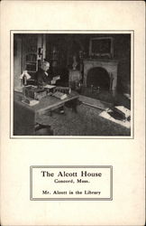 The Alcott House, Mr. Alcott in the Library Postcard