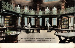 Reading Room, Library, Princeton University New Jersey Postcard Postcard