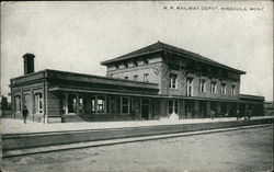 N.P. Railway Depot Missoula, MT Postcard Postcard