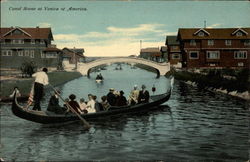 Canal Scene at Venice of America Postcard