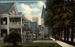 Residence Section of Main Street Postcard