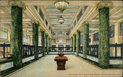 Interior Old National Bank Postcard