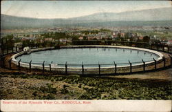 Reservoir of the Missoula Water Co Montana Postcard Postcard