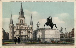 Jackson Square and Cathedral St. Louis Postcard