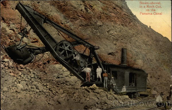 Steam-shovel, in a Rock Cut, on the Panama Canal