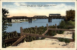 International Bridge Over Rio Grande Postcard