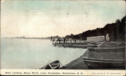 Boat Landing, Stony Point, Lake Kampeska Watertown, SD Postcard Postcard