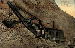 Steam-shovel, in a Rock Cut, on the Panama Canal Postcard Postcard