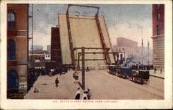 State Street Bridge, Open Chicago, IL Postcard Postcard