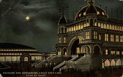 Pavilion and Hippodrome by night Postcard