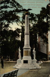 Soldiers' Monument, Broadway Park and Christ Church Postcard