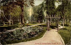 Scene in Island Park Postcard