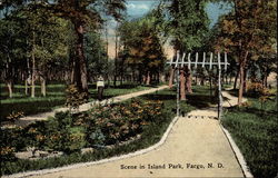 Scene in Island Park Postcard