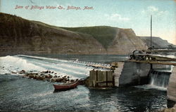 Dam of Billings Water Co Montana Postcard Postcard