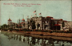 Riverview Park, Western, Belmont and Clybourn Aves., View From River Postcard