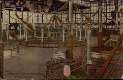 Interior of Steeplechase Park, Coney Island Postcard