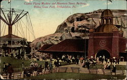 Captive Flying Machine and Mountain Scenic Railway, Willow Grove Park Philadelphia, PA Postcard Postcard