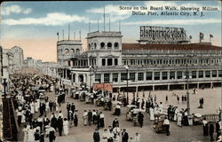 Scene on the board walk, showing Million Dollar Pier Postcard