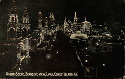 Night Scene, Birdseye View, Luna Postcard