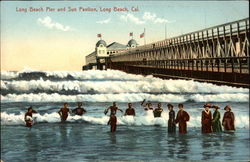 Long Beach Pier and Sun Pavilion California Postcard Postcard