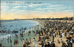 An every day crowd on the Beach Postcard