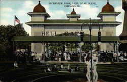 Riverview Park, Hell Gate Scene Chicago, IL Postcard Postcard