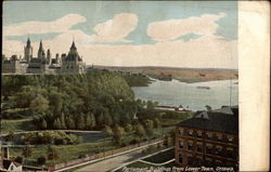 Parliament Buildings from Lower Town Ottawa, ON Canada Ontario Postcard Postcard