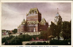 Chateau Frontenac, Post Office and Ramparts Postcard