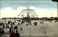 Maxim Flying Machine, Blackpool Postcard