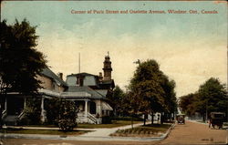 Corner of Park Street and Ouelette Avenue Postcard