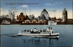 Vancouver, B.C. Canada from Burrard Inlet British Columbia Postcard Postcard