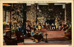 Portion of the Lobby, Grove Park Inn Asheville, NC Postcard Postcard