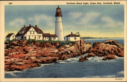 Portland head Light, Casco Bay Maine Postcard Postcard