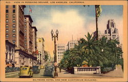 View In Pershing Square Los Angeles, CA Postcard Postcard