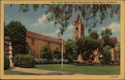 Santa Maria Union High School California Postcard Postcard