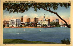 Skyline Across Lake Merritt Oakland, CA Postcard Postcard