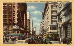 Daily Crowds - Seventh at Broadway Postcard