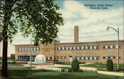 Burlington Route Station Ottumwa, IA Postcard Postcard