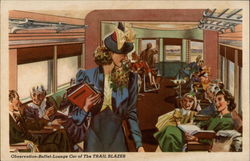 Observation-Buffet-Lounge Car of The Trail Blazer Postcard